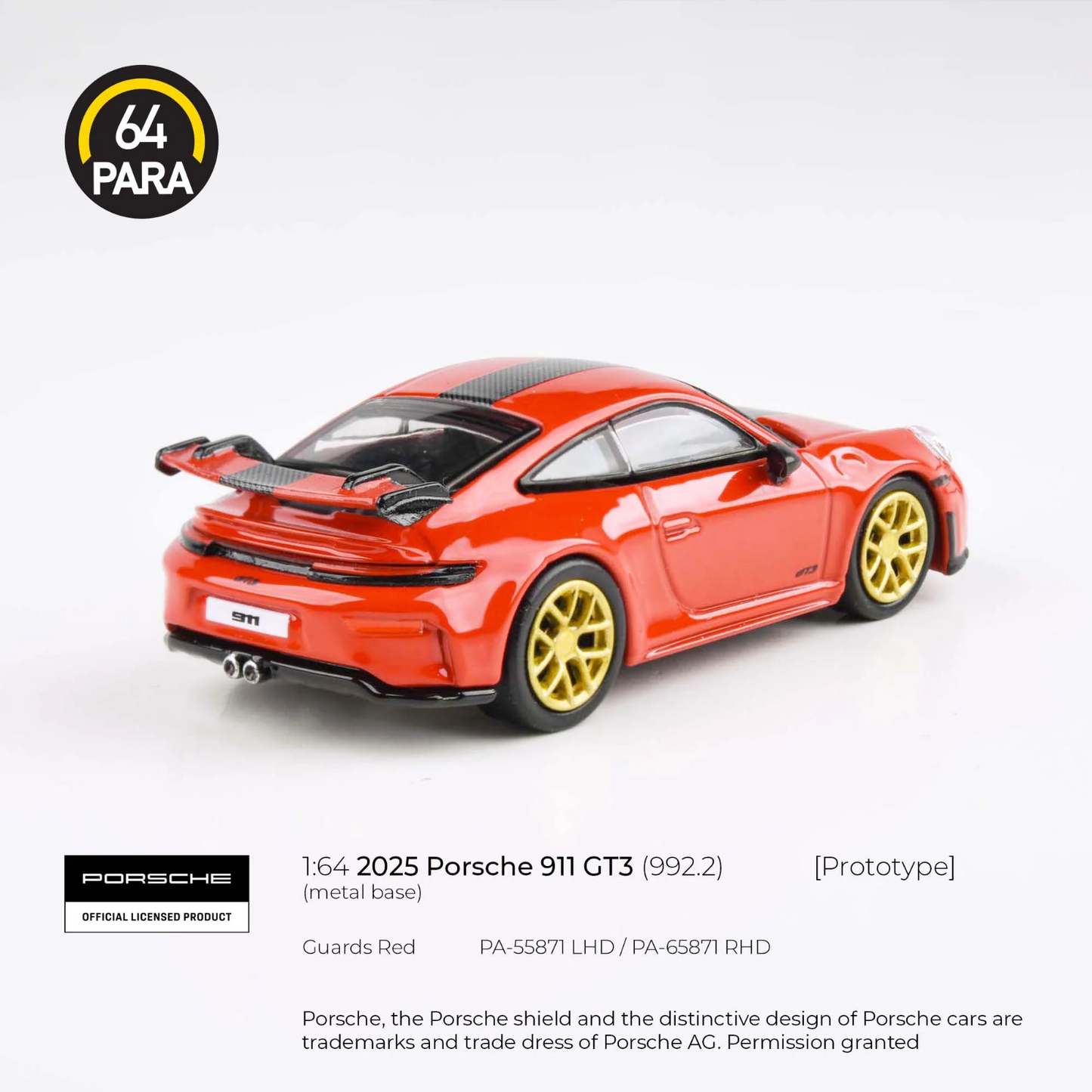 PARA64 1:64 2025 Porsche 911 GT3 (992.2) Guards Red LHD PA-55871