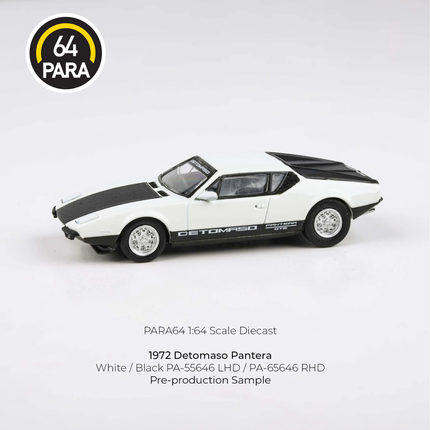 PARA64 1:64 1972 De Tomaso Pantera White / Black PA-55646 LHD
