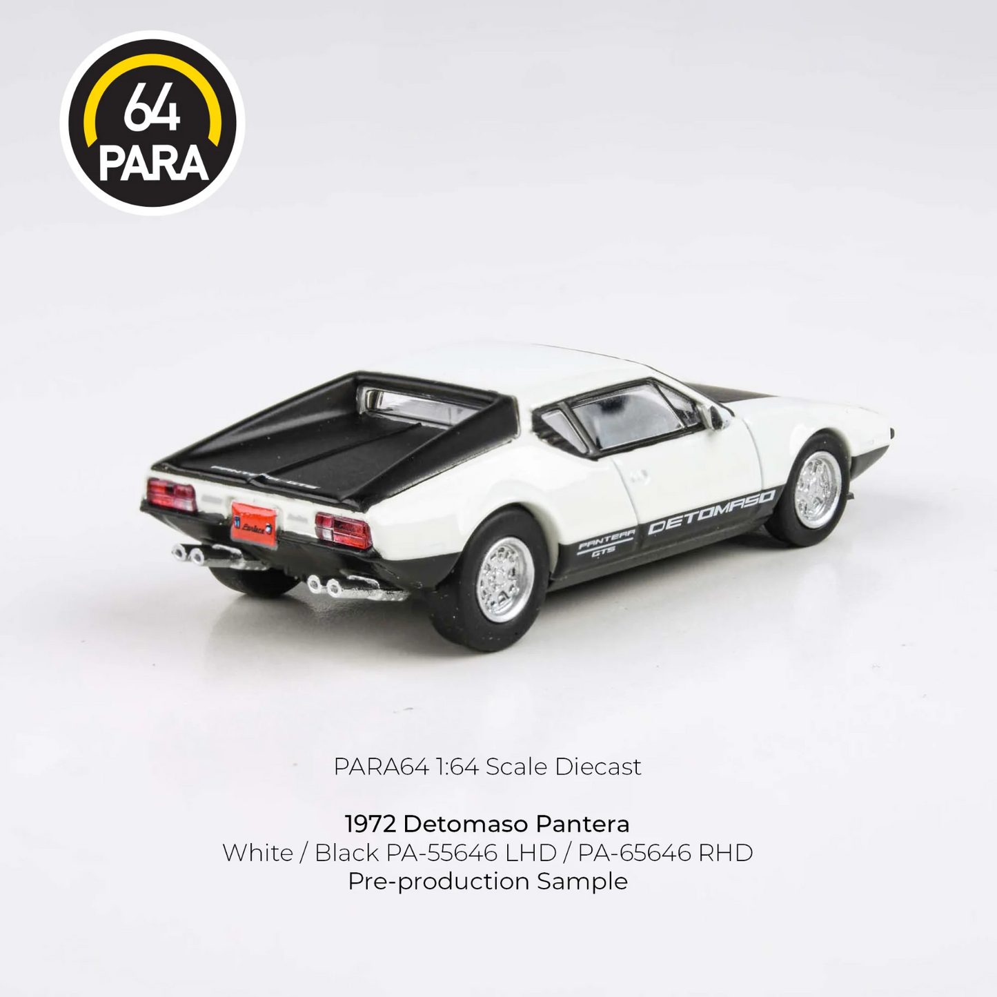 PARA64 1:64 1972 De Tomaso Pantera White / Black PA-55646 LHD