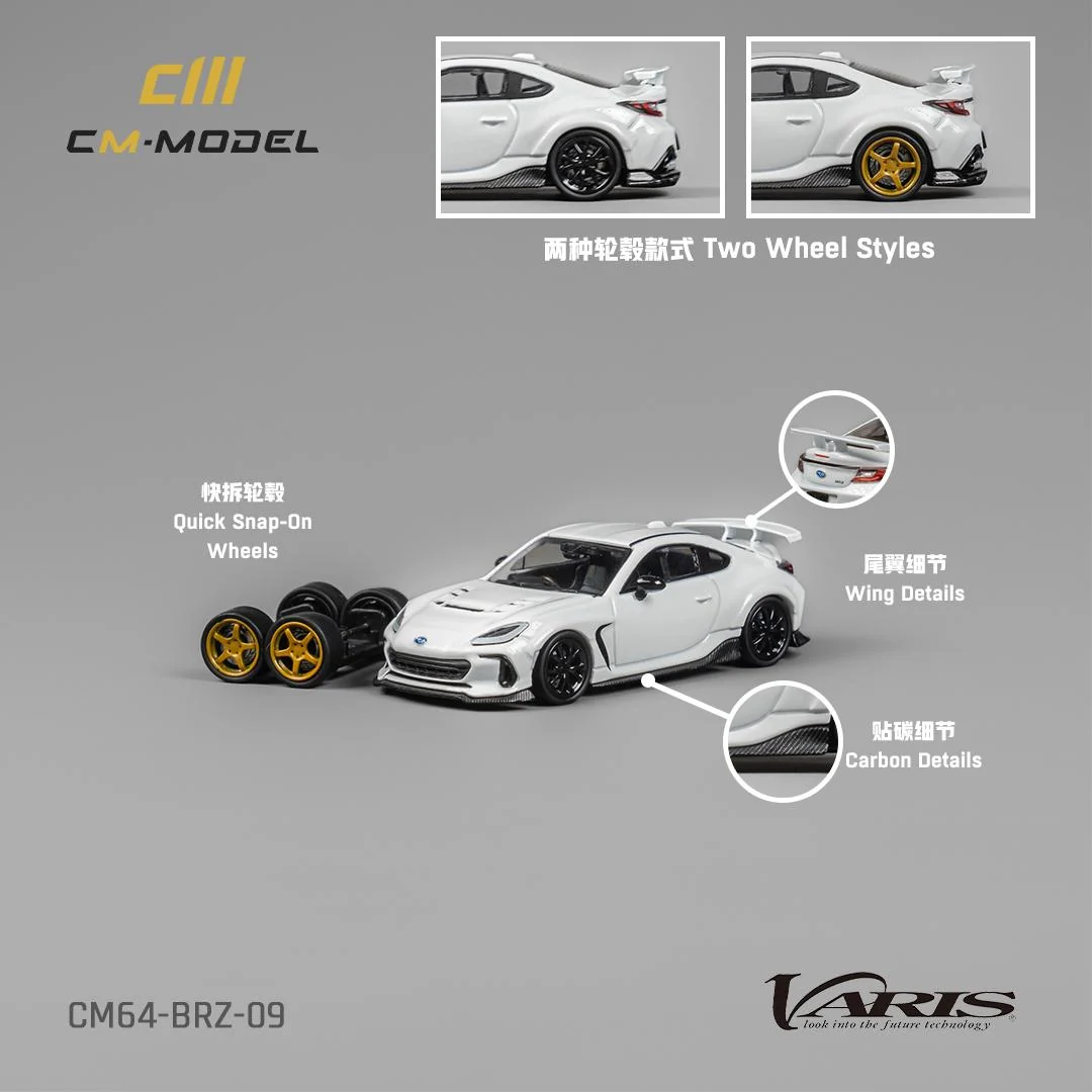 CM MODEL 1:64 Subaru BRZ Varis Widebody (White) CM64-BRZ-09