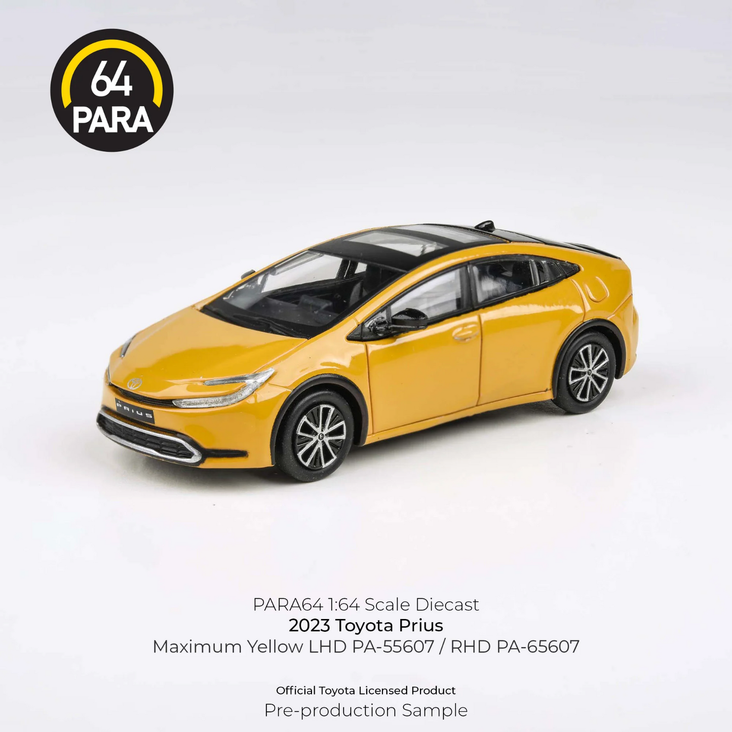 PARA64 1:64 2023 Toyota Prius Maximum Yellow / Karashi PA-55607 LHD
