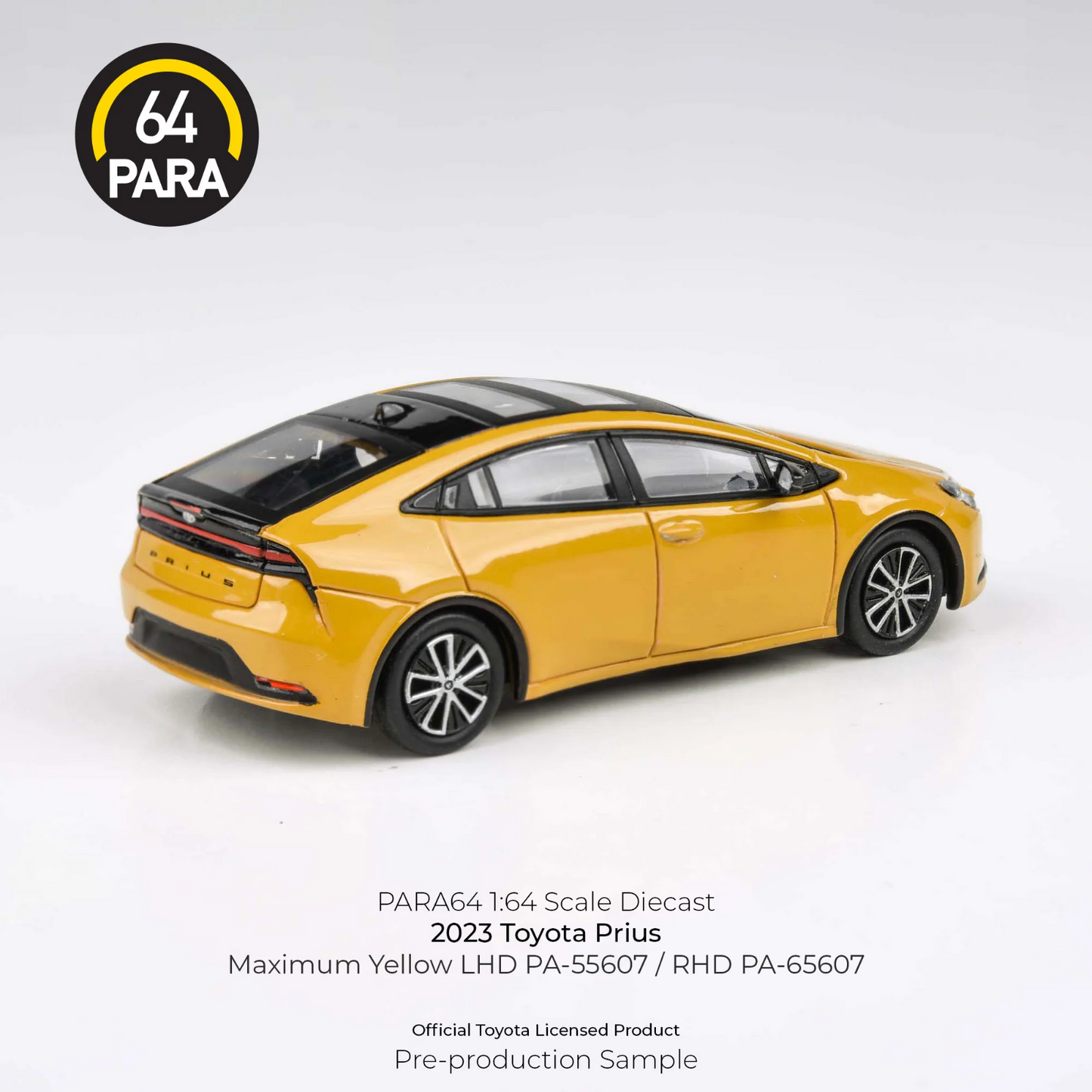 PARA64 1:64 2023 Toyota Prius Maximum Yellow / Karashi PA-55607 LHD