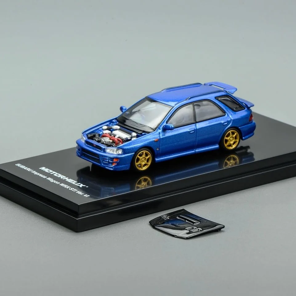 MOTORHELIX 1:64 SUBARU Impreza Wagon WRX STi Ver. VI Rally Blue Carbon M67108