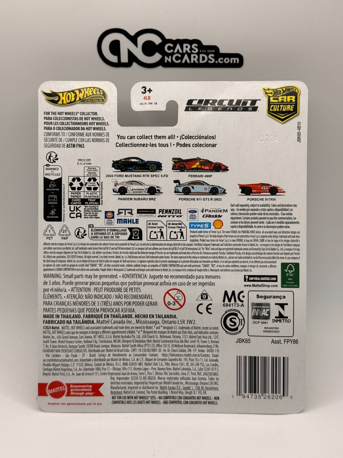 2025 Hot Wheels Premium Car Culture Circuit Legends 5/5 Porsche 911 GT3 R (992)