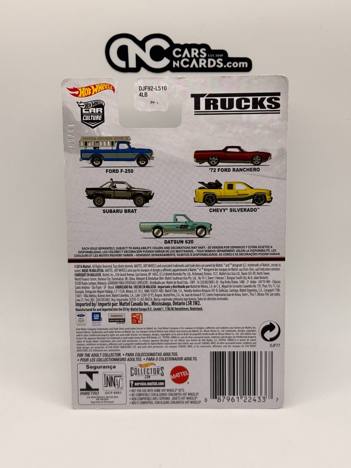 2016 Hot Wheels Premium Car Culture Trucks 5/5 Datsun 620 Teal