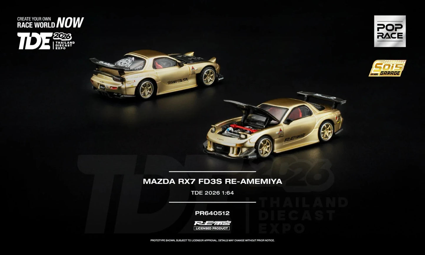 POPRACE 1:64 MAZDA RX7 FD3S RE-AMEMIYA TDE 2026 PR640512