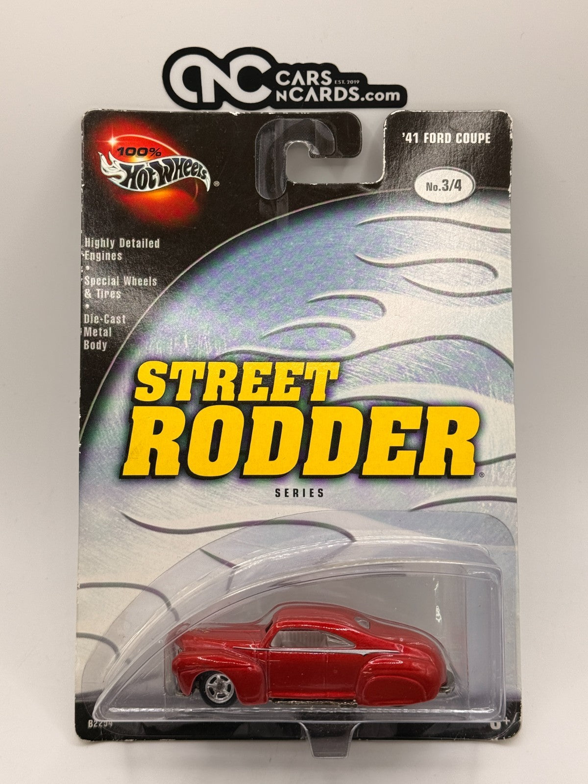 2003 Hot Wheels RED 41 FORD COUPE 100% Street Rodder Series 3/4