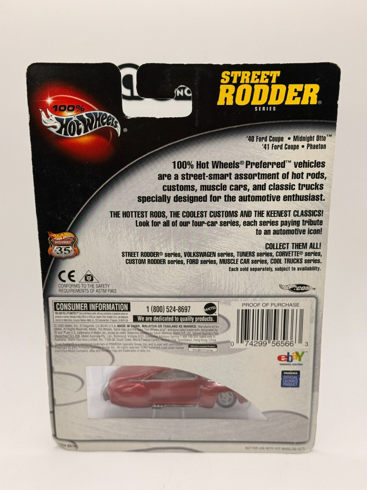 2003 Hot Wheels RED 41 FORD COUPE 100% Street Rodder Series 3/4