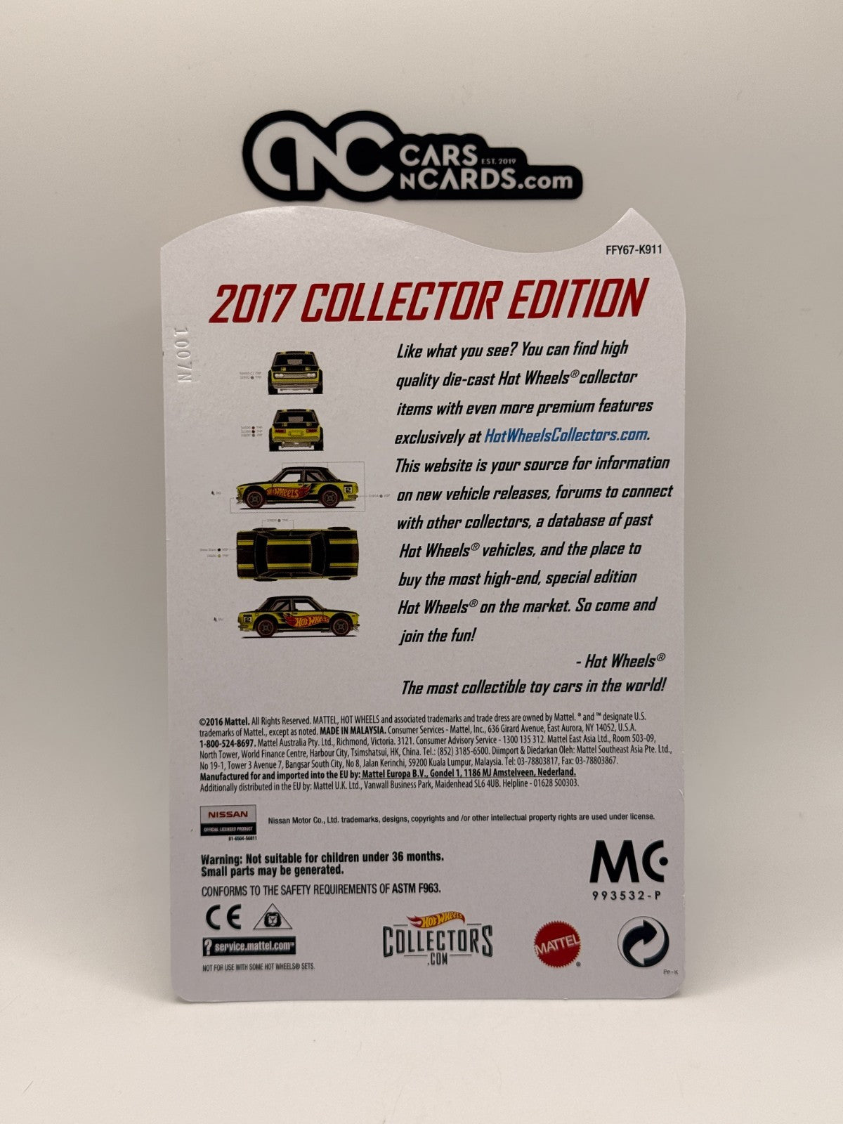 2017 Hot Wheels Mail In Collector Edition '71 Datsun Bluebird 510 With Protector