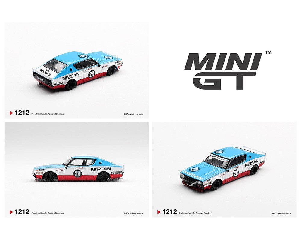 Mini GT 1:64 Nissan Skyline Kenmeri Liberty Walk Nissan Racing ’75 concept MGT01212-BL