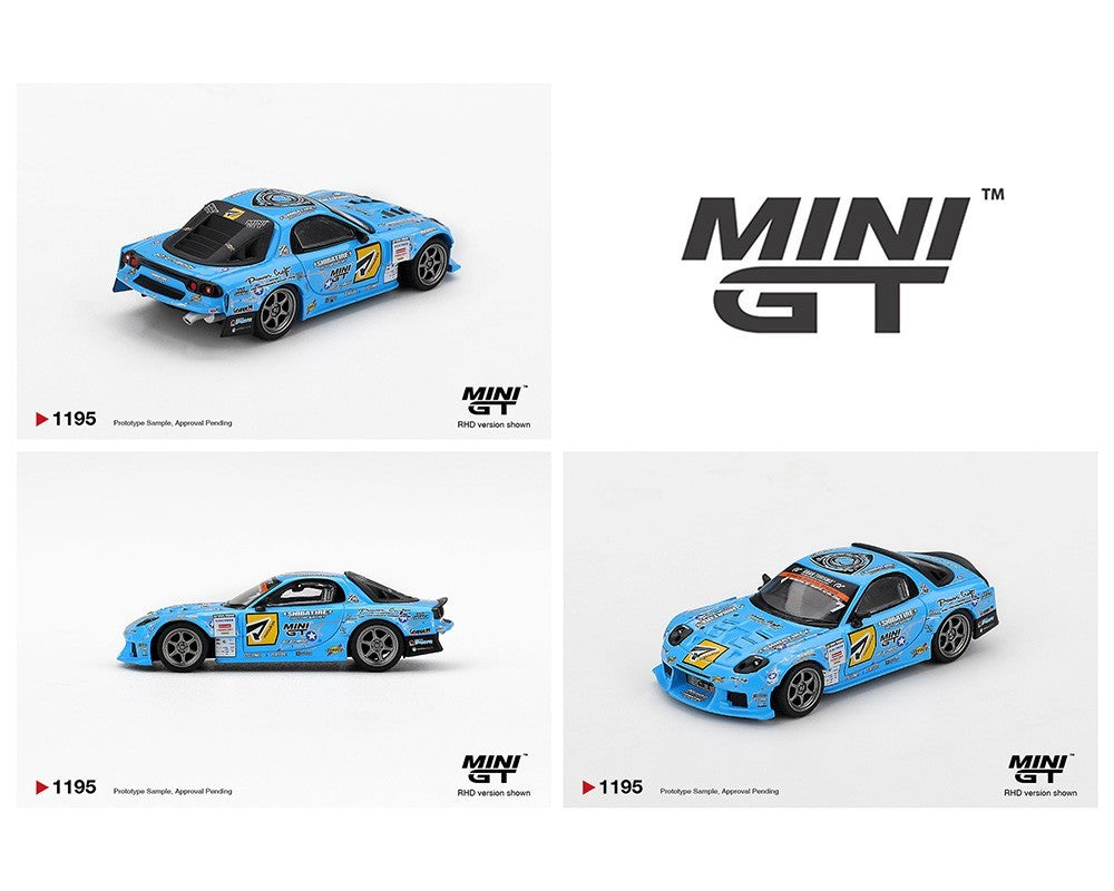 Mini GT 1:64 Mazda RX-7 RE-Amemiya 2025 D1GP – Blue MGT01195-BL