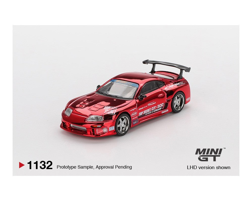 Mini GT 1:64 Toyota Supra Top Secret GT-300 Top Secret Chrome Red MGT01132-BL
