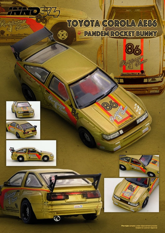 INNO64 1:64 PANDEM ROCKET BUNNY AE86 Levin IN64-AE86P-GLD