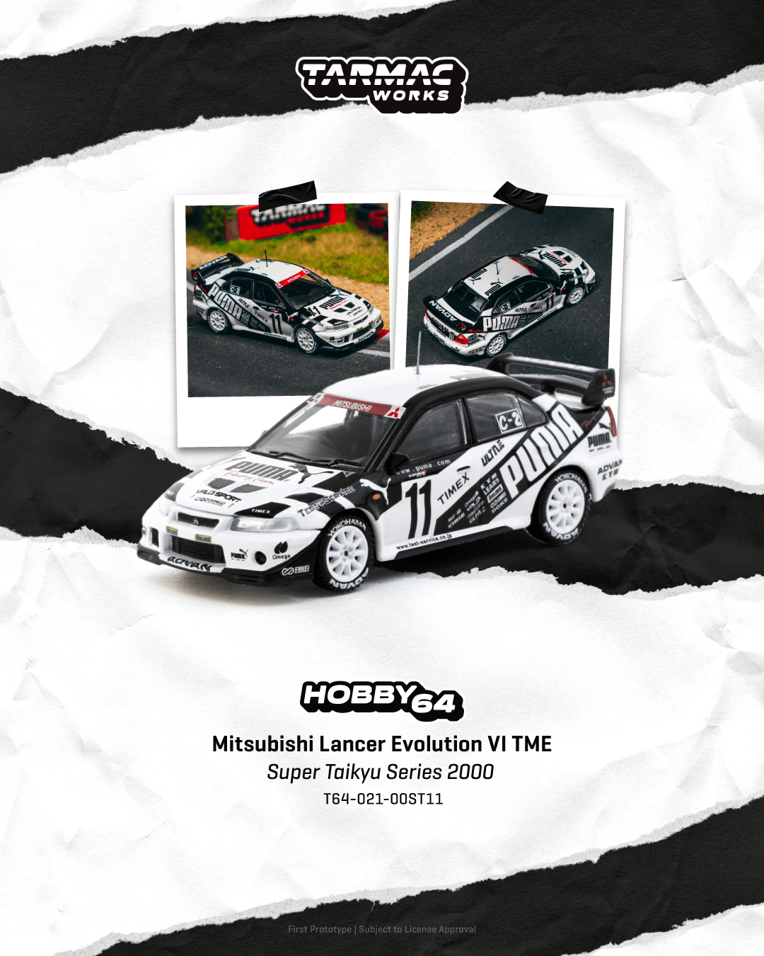 TARMAC WORKS HOBBY64 1:64 Mitsubishi Lancer Evolution VI TME Super Taikyu Series