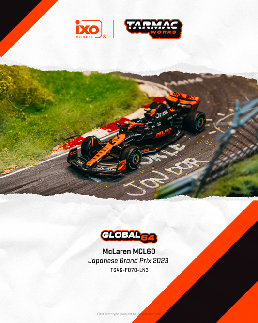 TARMAC GLOBAL64 McLaren Japanese Grand Prix 2023 Lando Norris T64G-F070-LN3