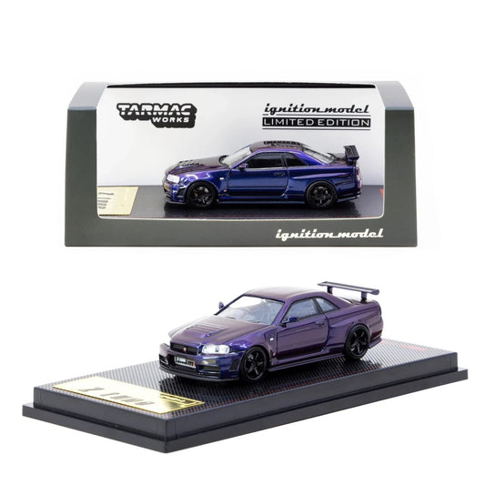 Ignition Model x Tarmac Works 1:64 R34 Z-tune Purple Metallic Diecast Model Car