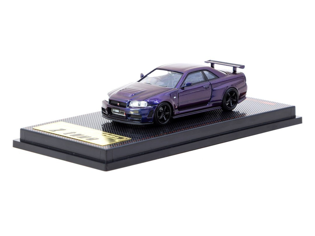 Ignition Model x Tarmac Works 1:64 R34 Z-tune Purple Metallic Diecast Model Car