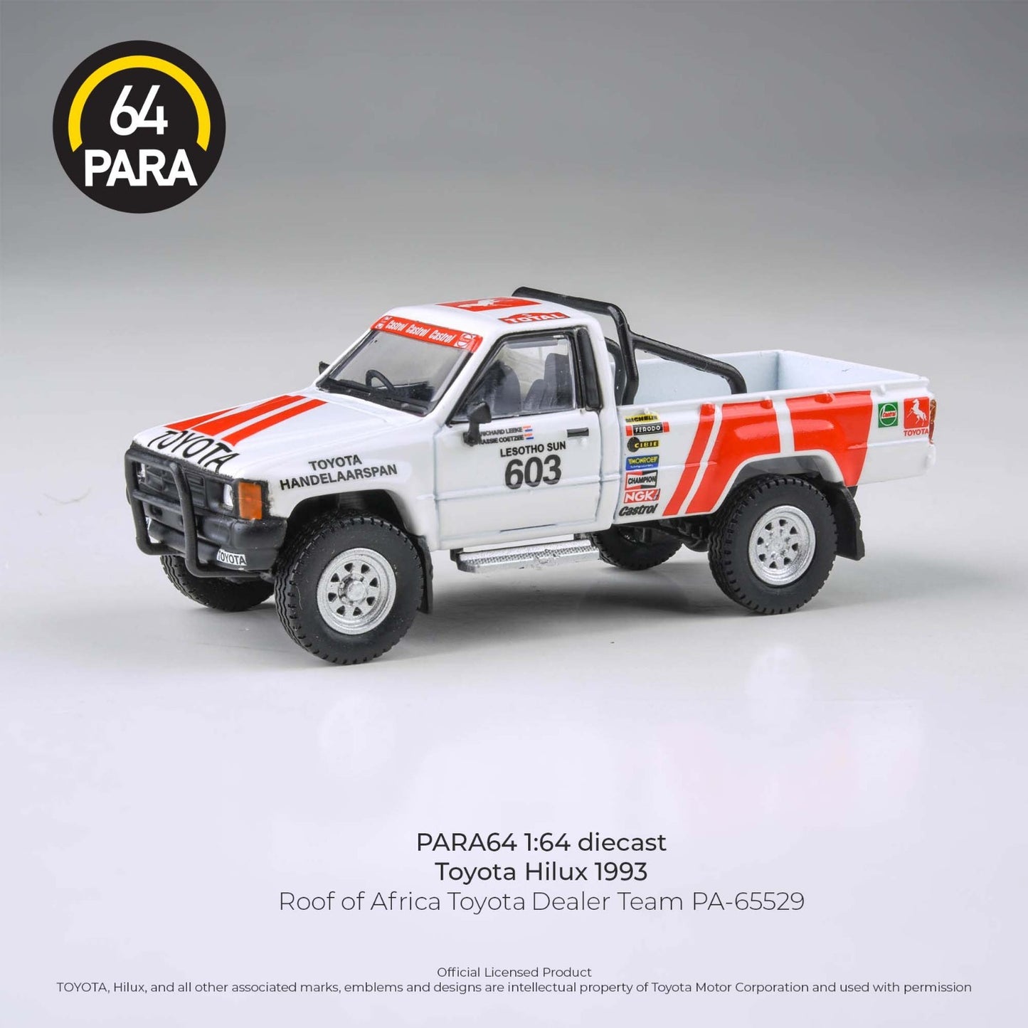 PARA64 1:64 Toyota Hilux 1993 Roof of Africa Toyota Dealer Team RHD PA-65529