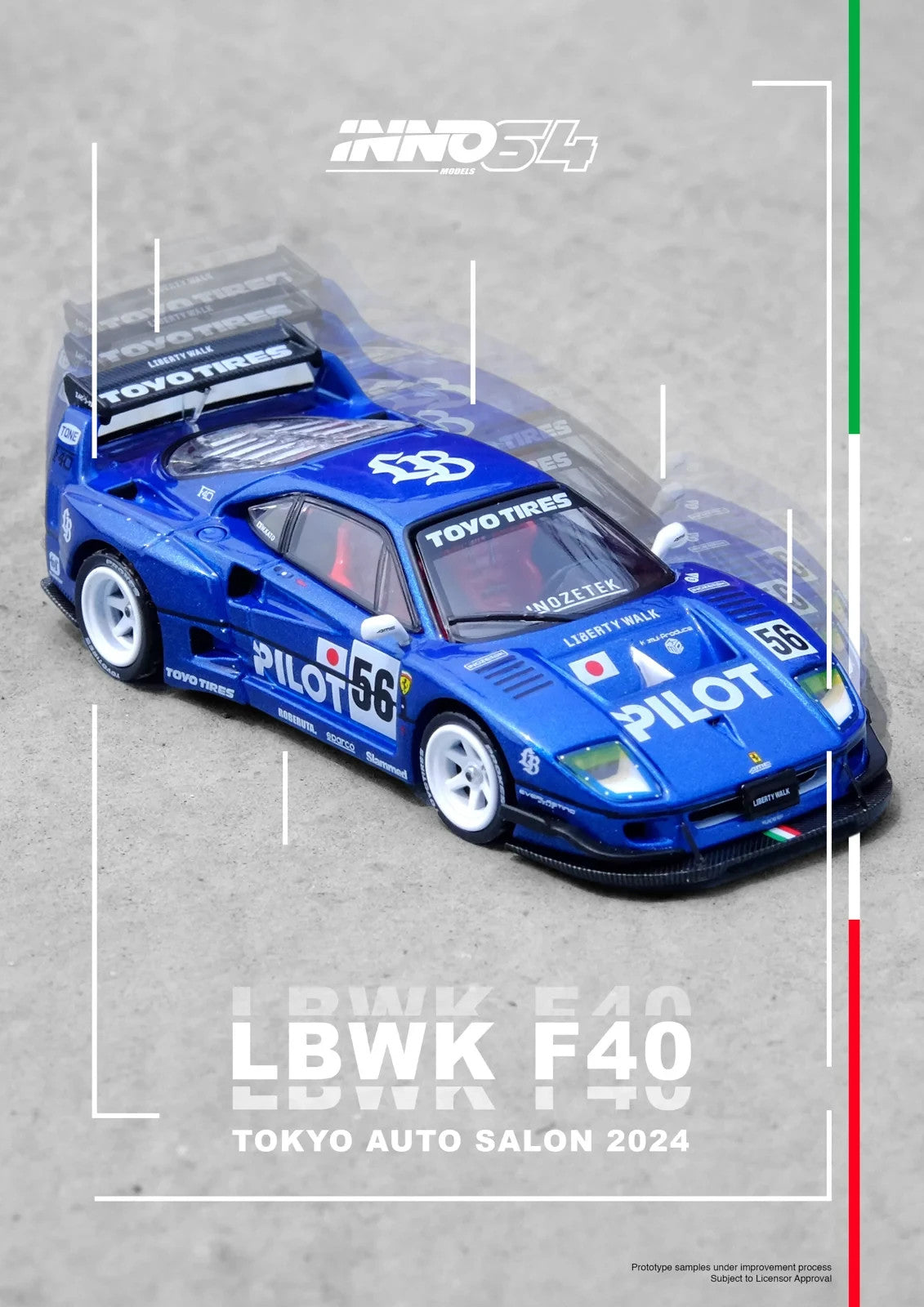 INNO64 Tokyo Auto Salon 2024 LBWK F40 Ferrari IN64-LBWKF40-TAS24