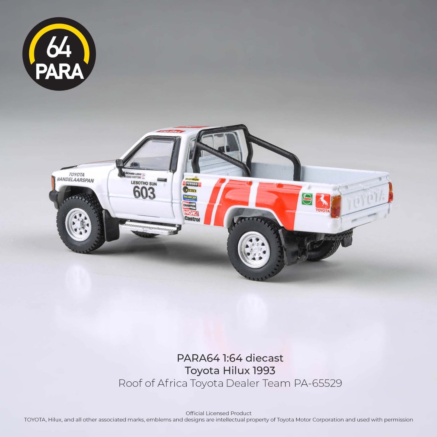 PARA64 1:64 Toyota Hilux 1993 Roof of Africa Toyota Dealer Team RHD PA-65529