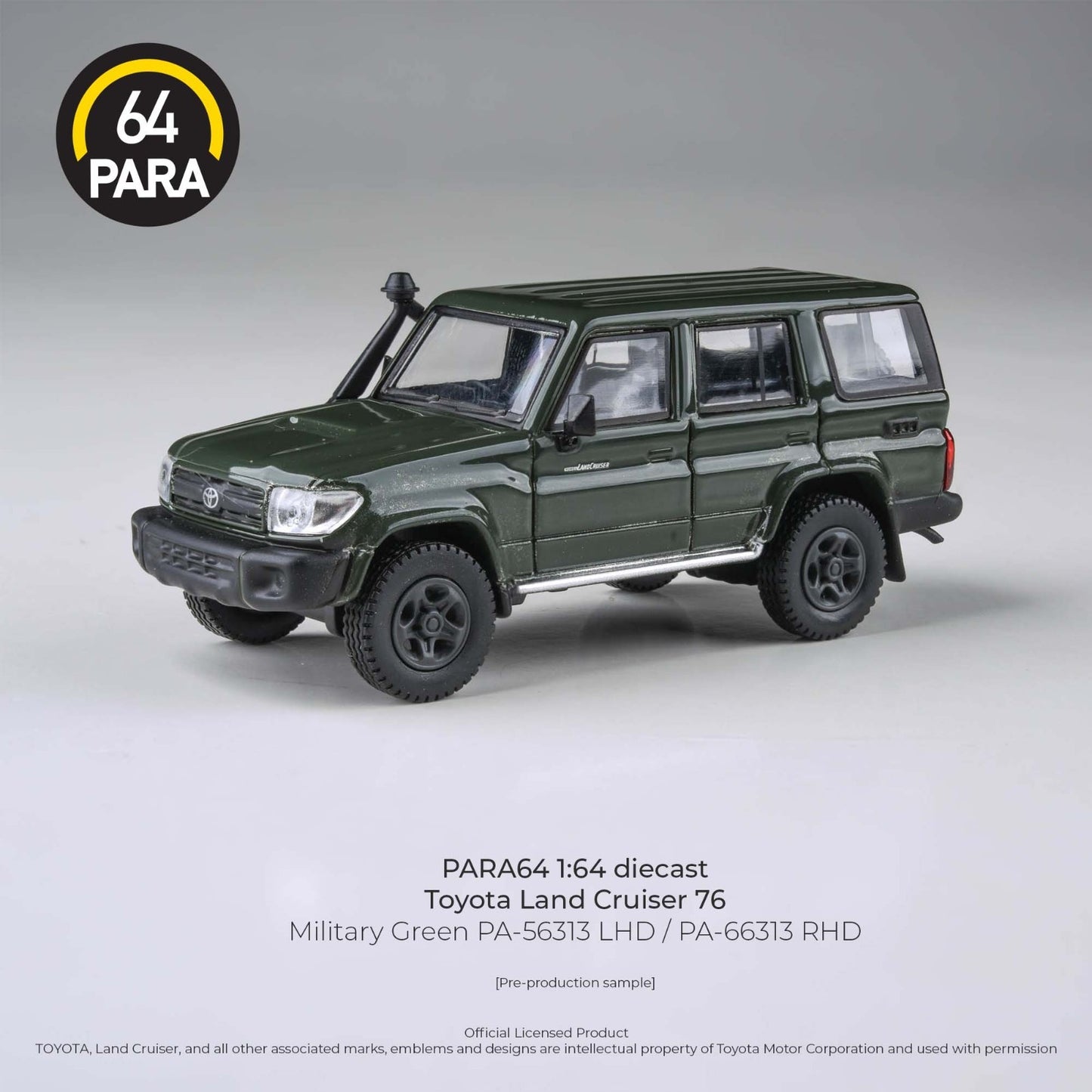PARA64 1:64 2014 Toyota Landcruiser LC76 Military Green LHD PA-56313 LHD