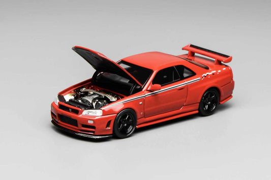 Motorhelix 1:64 NISSAN SKYLINE GT-R (R34) NISMO CUSTOMIZED RED M63420