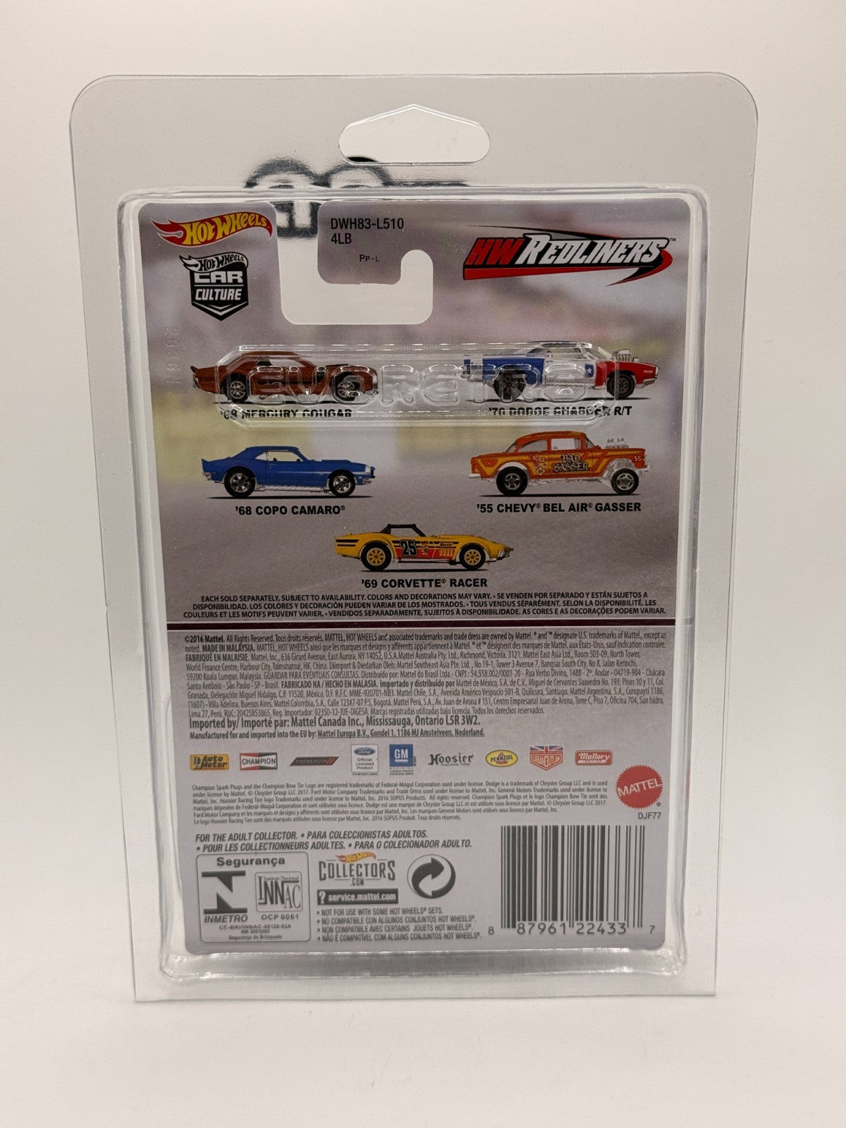 2016 Hot Wheels HW Redliners 2/5 '70 Dodge Charger R/T With Protector