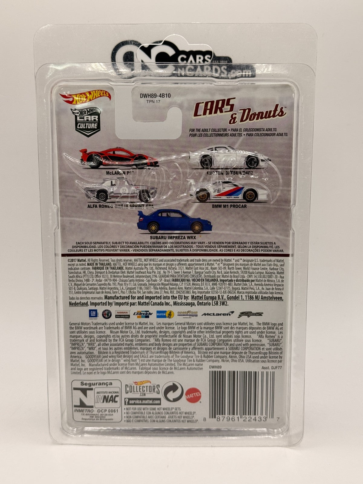 2016 Hot Wheels Premium Cars & Donuts 5/5 Subaru Impreza WRX With Protector