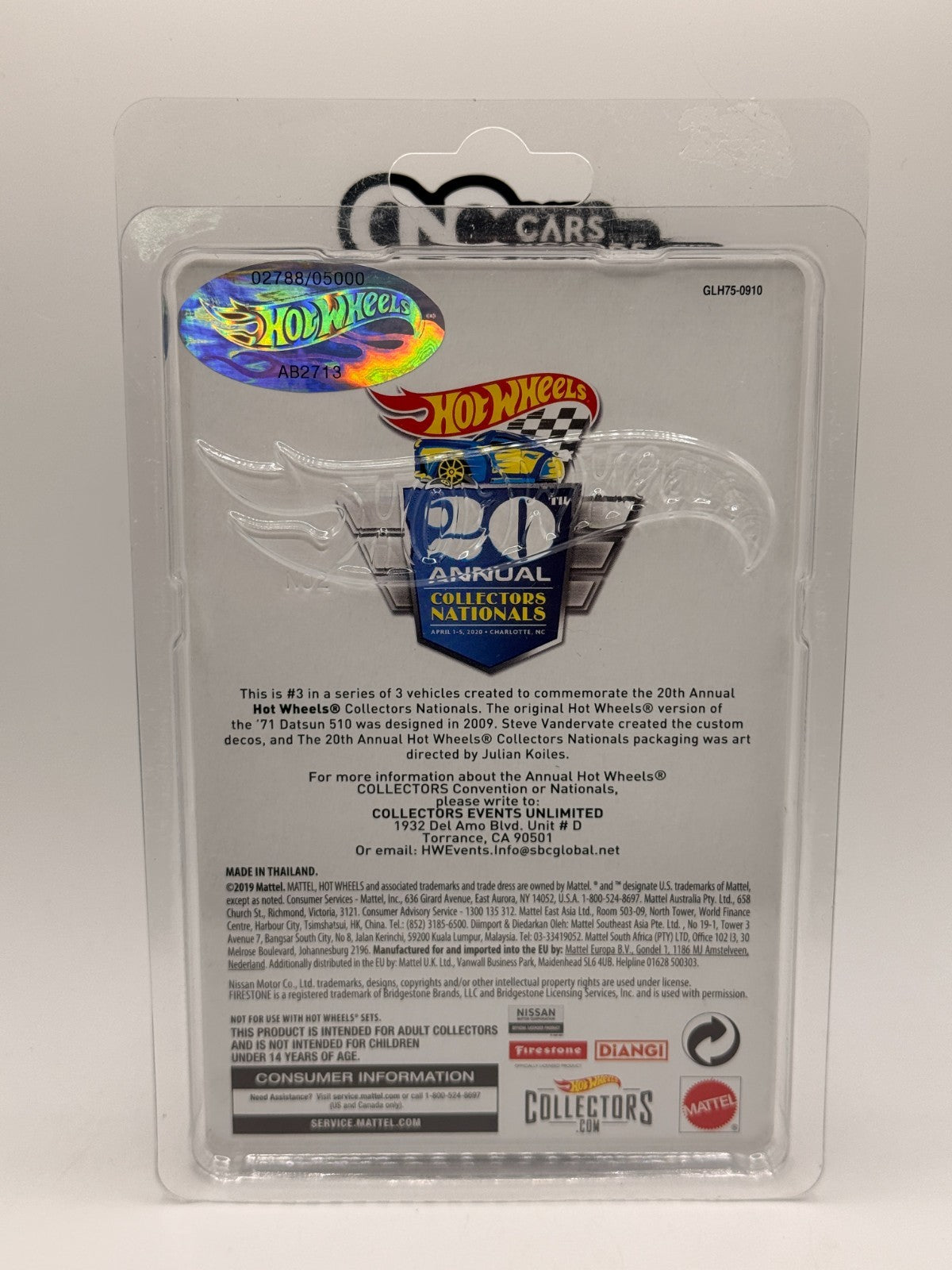 2020 Hot Wheels 20th Annual Collectors Nationals Charlotte, NC '71 Datsun 510