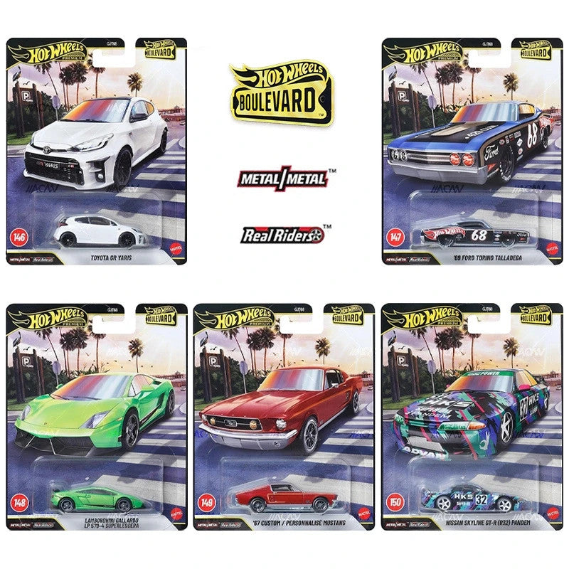 2025 Hot Wheels Premium Mix 2 Boulevard 146-150 Set of 5 Cars (R32/Lamborghini)