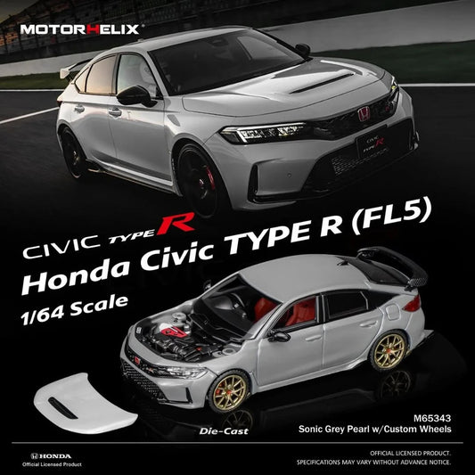 MOTORHELIX 1:64 MOTORHELIX Car Honda Civic TYPE R (FL5) Supersonic Grey
