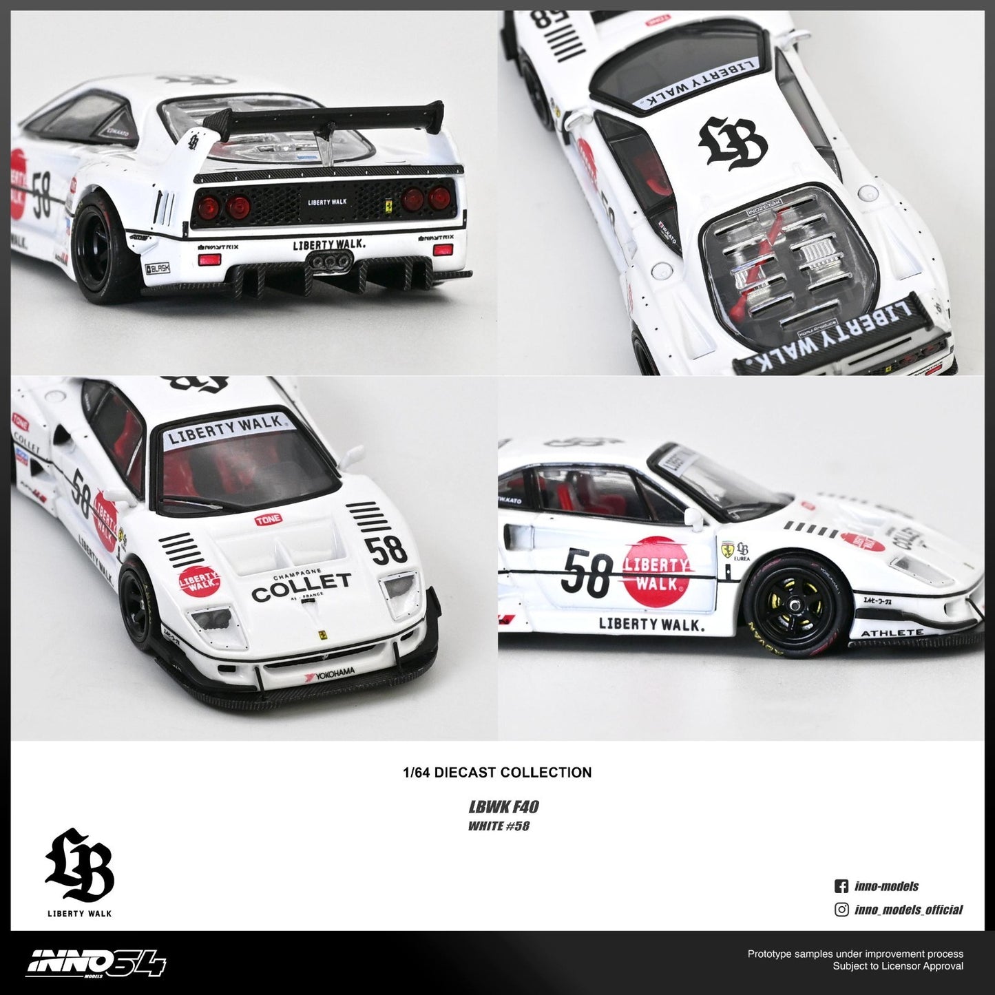 INNO64 1:64 LBWK F40 COLLET IN64-LBWKF40-COLLET *CHASE CARS ARE RANDOMLY PACKED*