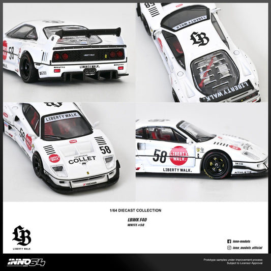 INNO64 1:64 LBWK F40 COLLET IN64-LBWKF40-COLLET *CHASE CARS ARE RANDOMLY PACKED*