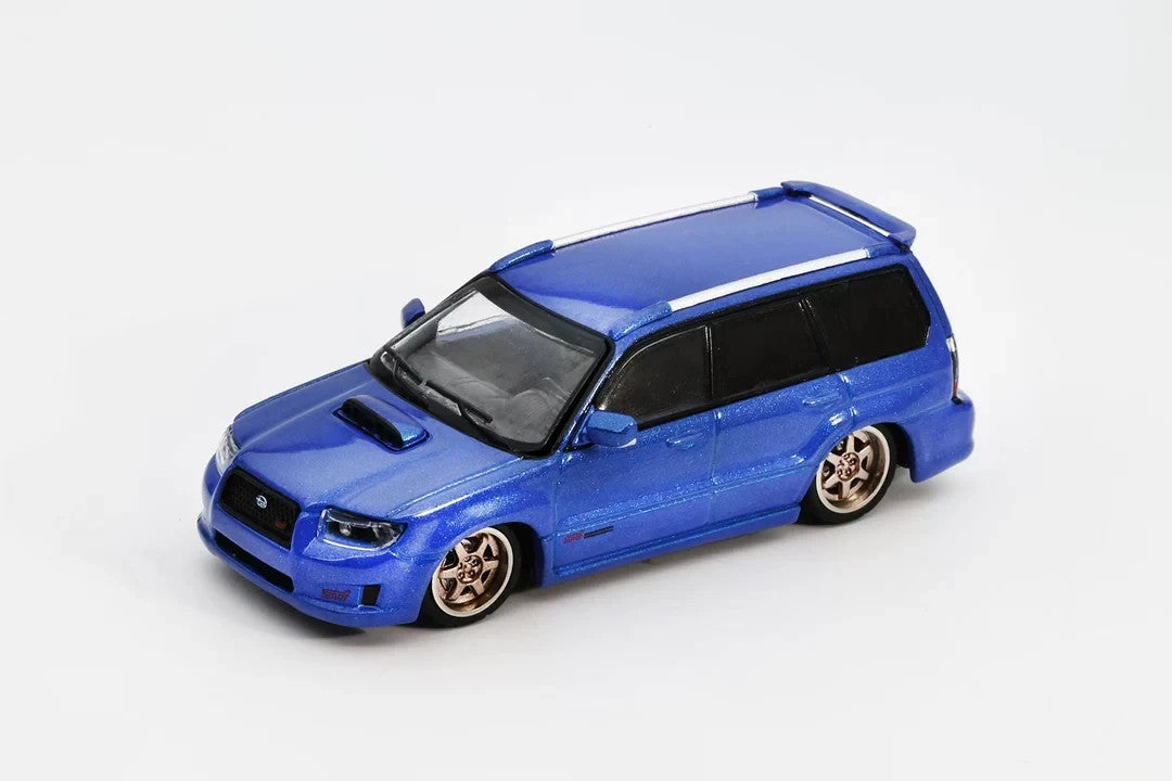 SHOOM64 1:64 Subaru Forester STi (SG) 2005 BLUE (LHD) SHOOM-093-006