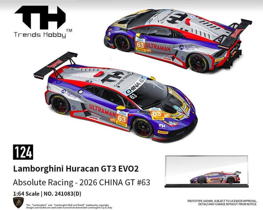 Trends Hobby 1:64 Lamborghini Huracan GT3 Evo 2 Absolute Racing CHINA GT #63