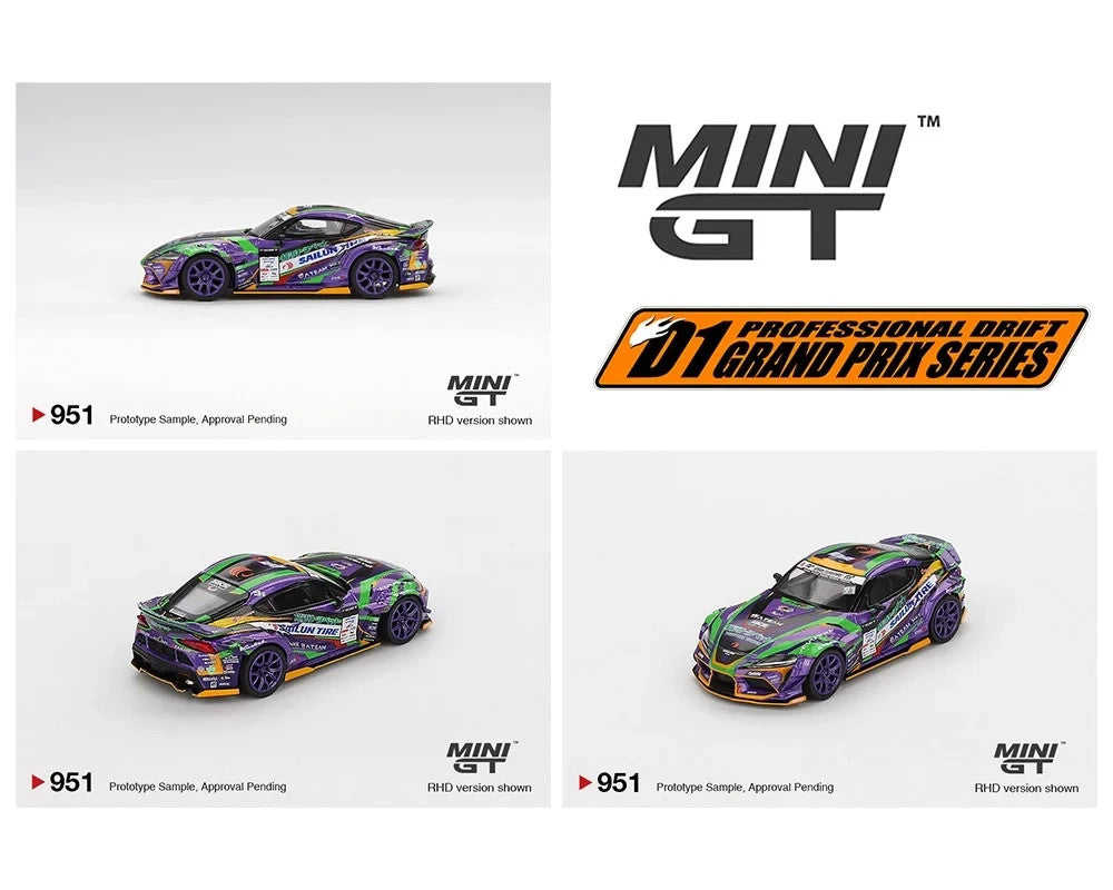 Mini GT 1:64 Japan Exclusive Toyota GR Supra D1GP EVANGELION RACING MGT00951-BL