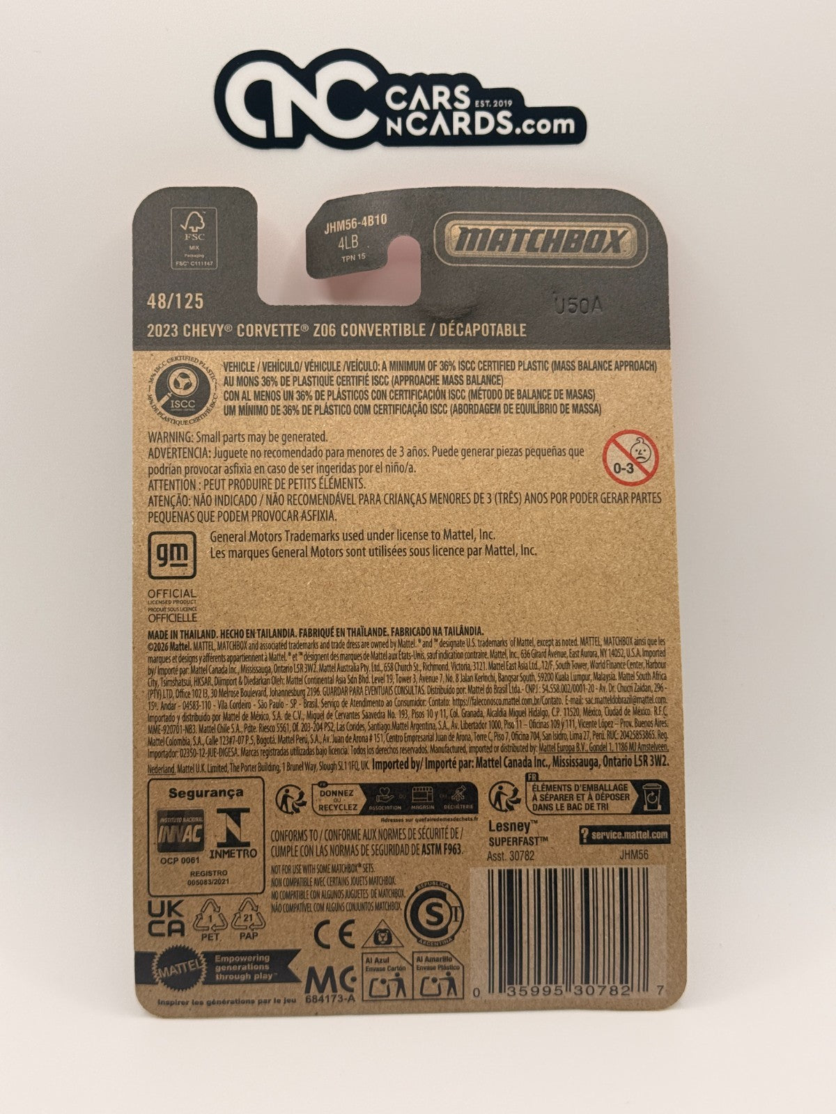 2026 Matchbox 48/125 2023 Chevy Corvette Z06 Convertible Orange