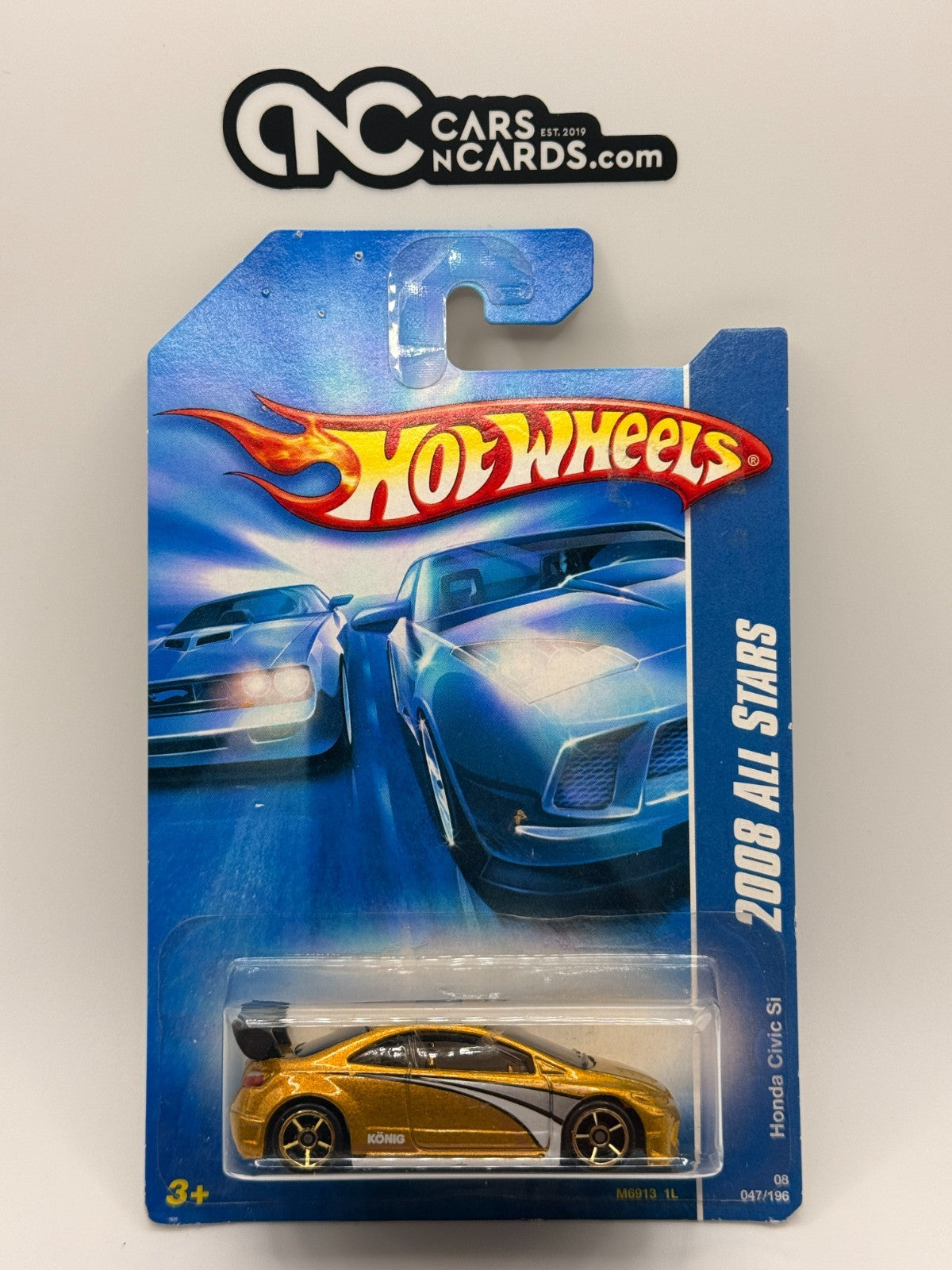 2007 Hot Wheels Hot Wheels Stars Honda Civic Si Gold (Card Damage)