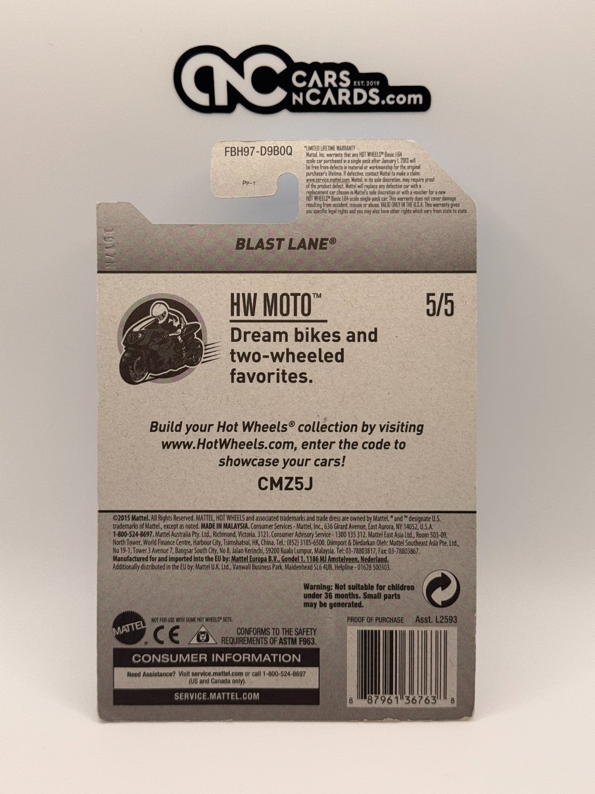 2017 Hot Wheels HW Moto 5/5 Zamac Blast Lane (Soft Corners)