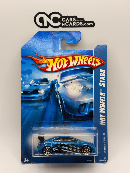 2007 Hot Wheels Hot Wheels Stars Honda Civic Si Blue (Soft Corners)