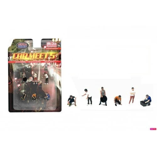 AMERICAN DIORAMA 1:64 Limited Edition Die Cast Figure Set - Car Meet 5 AD-2432MJ