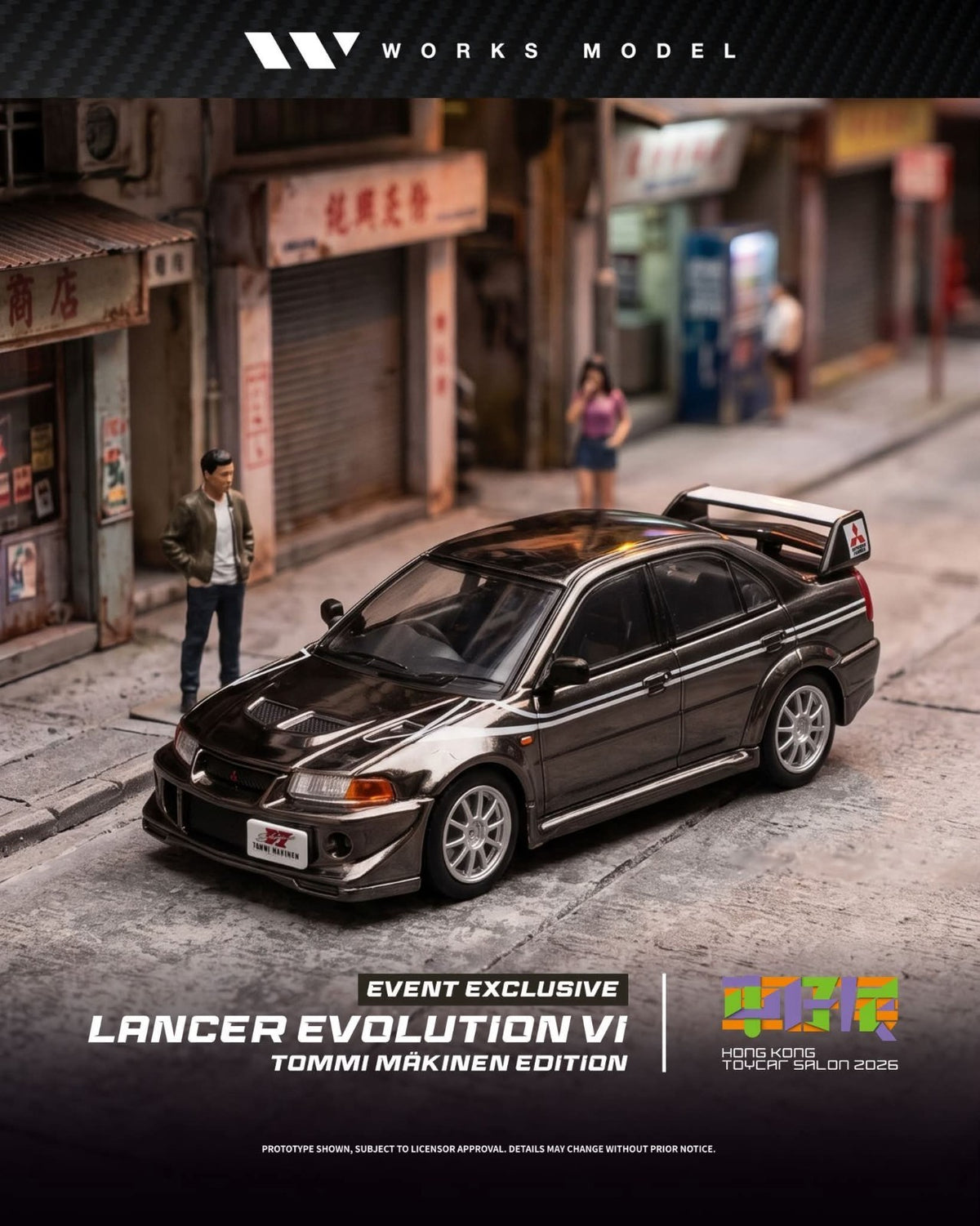 Works Model Mitsubishi Lancer Evolution VI Gun Metal Hong Kong Toycar Salon 2026