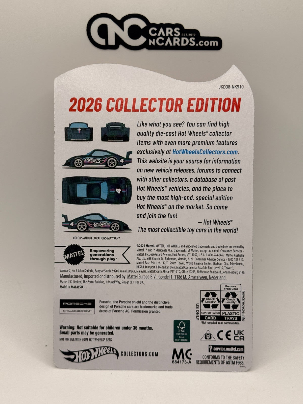 2026 Hot Wheels Collector Edition '78 Porsche 935/78 Black Mail-In JKD38-NK910