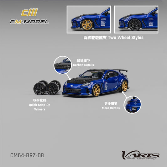 CM MODEL 1:64 Subaru BRZ Varis Widebody Blue CM64-BRZ-08