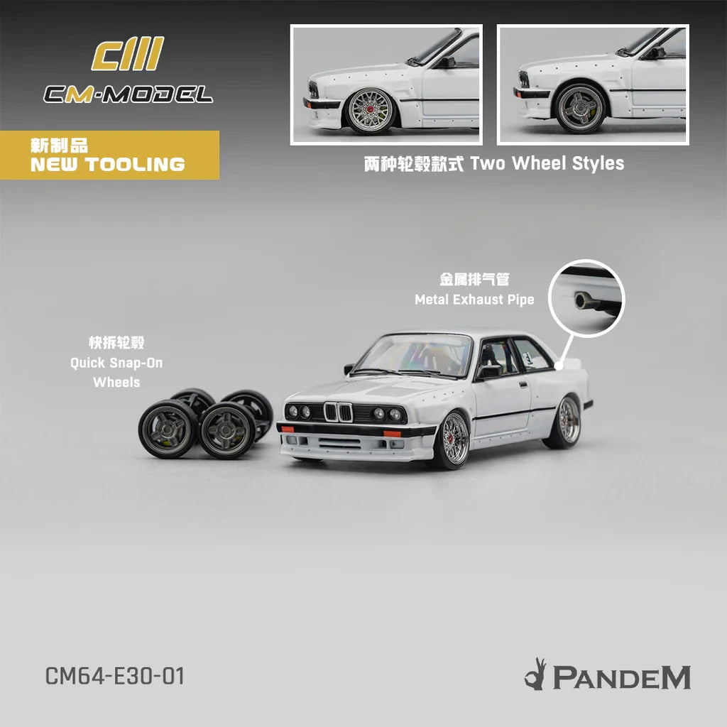 CM MODEL 1:64 Pandem M3 E30 Pearl White CM64-E30-01