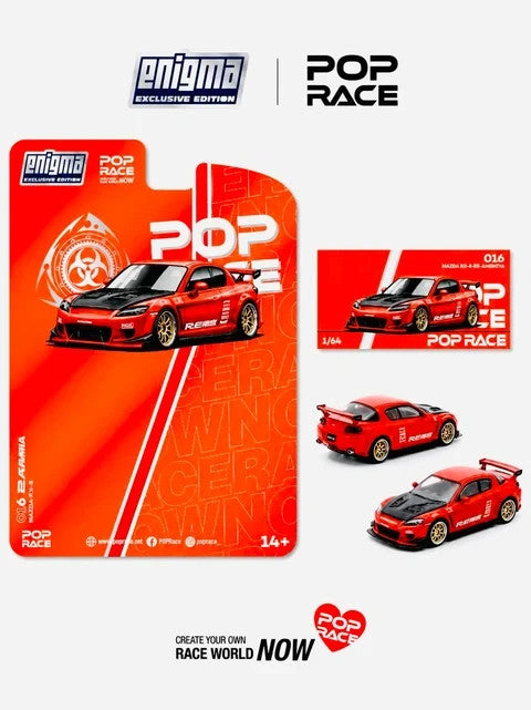 POPRACE 1:64 MAZDA RX-8 RE-AMEMIYA RED (enigma exclusive edition) PRE016 CHASE