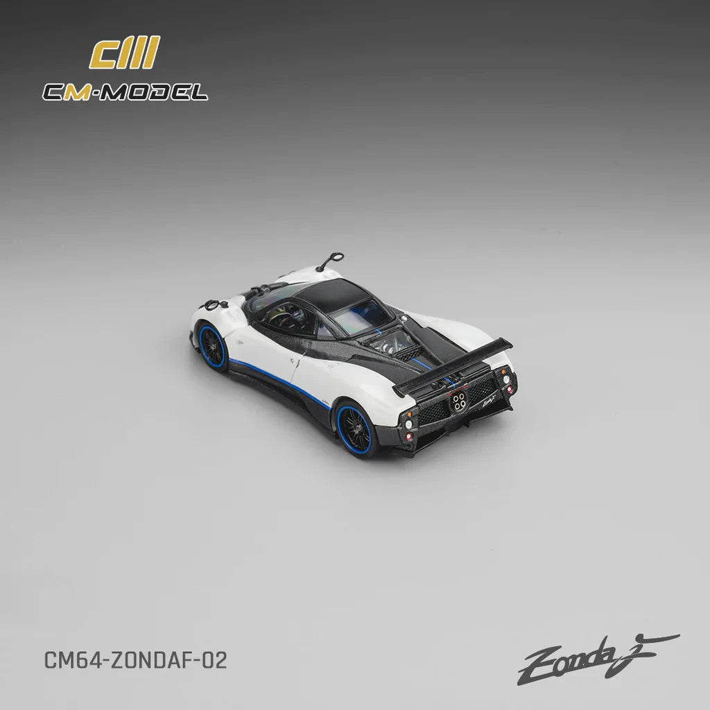 CM MODEL 1:64 Pagani ZondaF Pearl White Blue line CM64-ZondaF-02