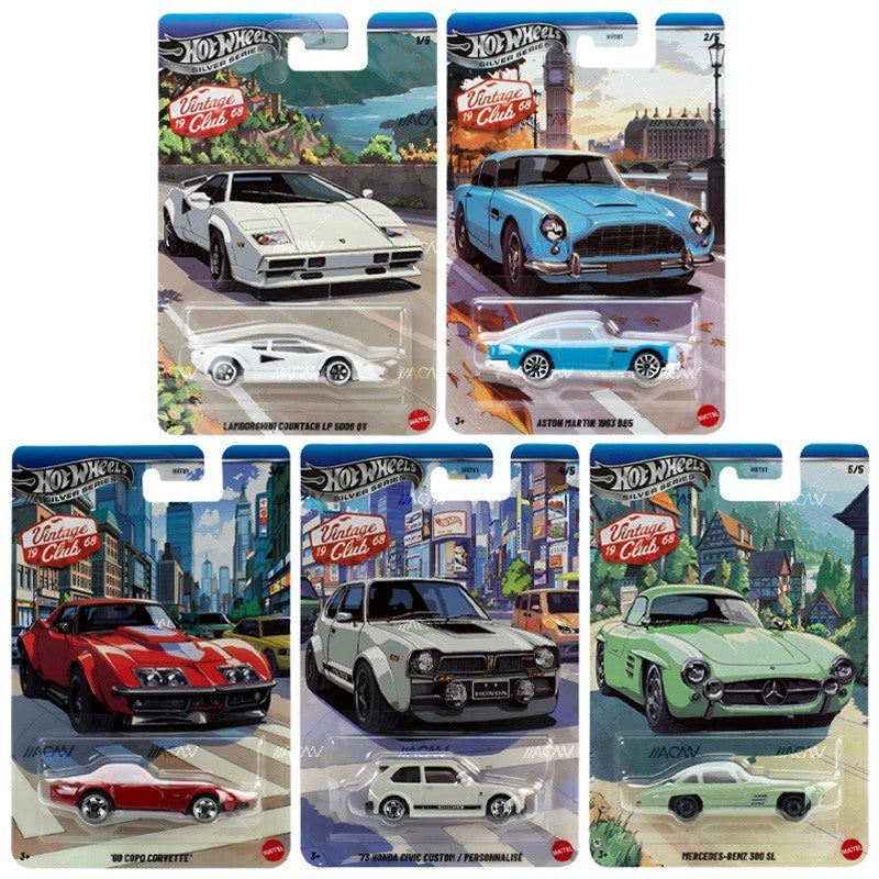 2026 Hot Wheels Silver Series Vintage Club Racing Sealed Full Set of 5 Cars