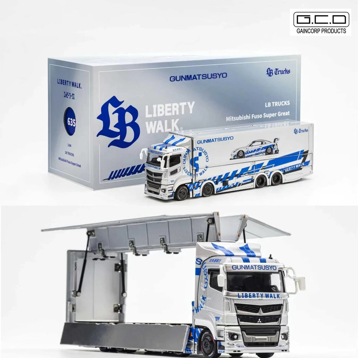 GCD 1:64 LB TRUCK Mitsubishi Fuso Super Great SILVER - TAS KS-073-635