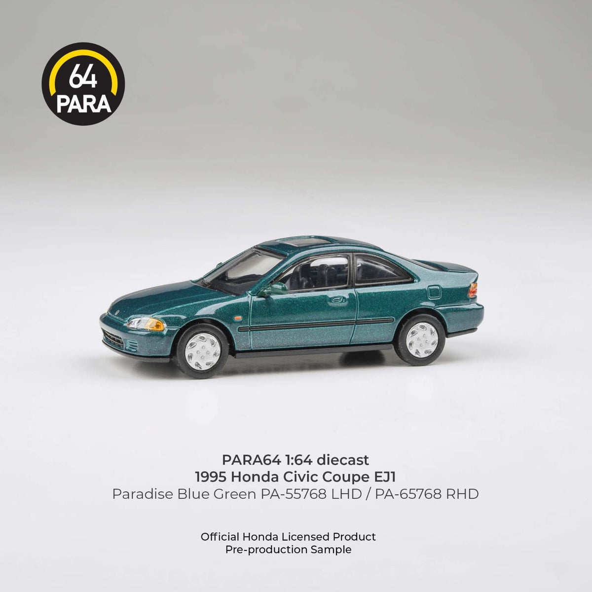 PARA64 1:64 1995 Honda Civic Coupe EJ1 Paradise Blue Green PA-55768